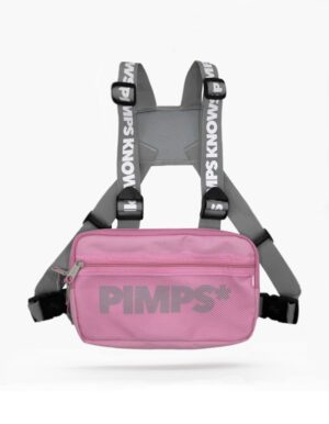 Chest bag Pimps Script Rosado Gris