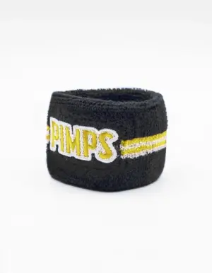 Banda Muñequera Pimps Deportiva Negro Dorado