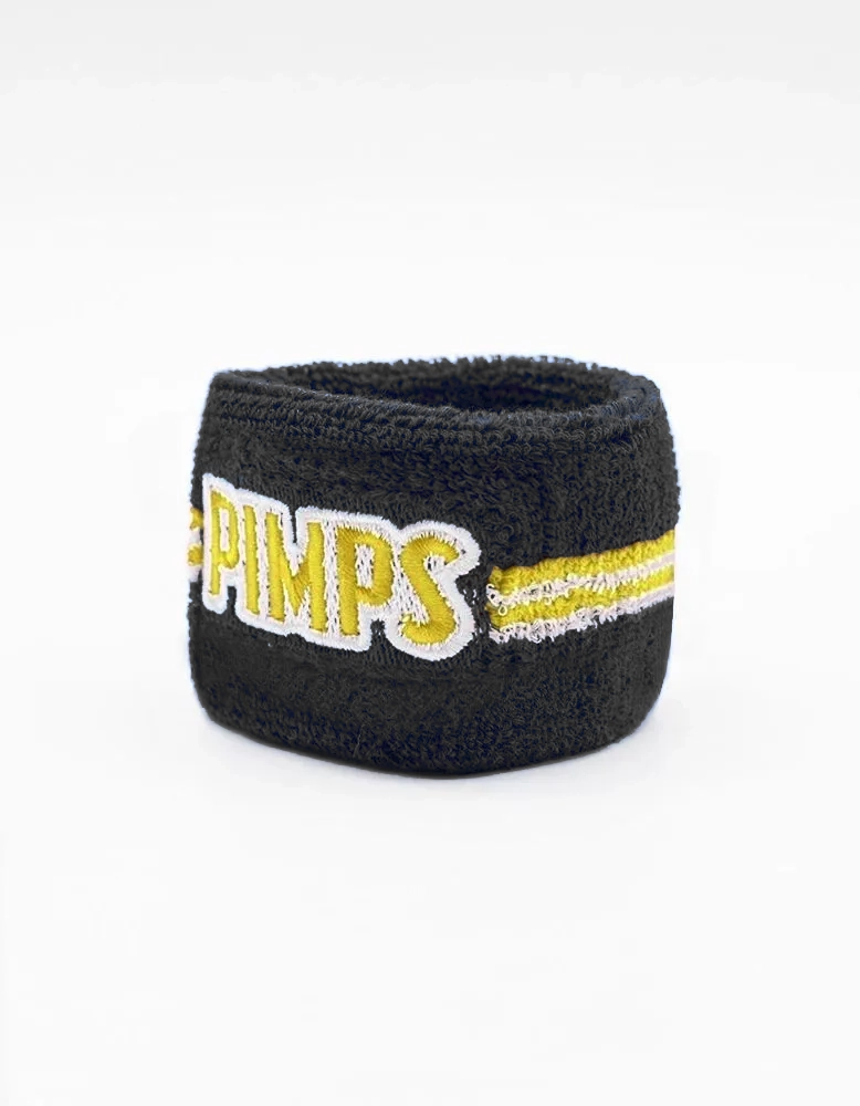 Banda Muñequera Pimps Deportiva Negro Dorado