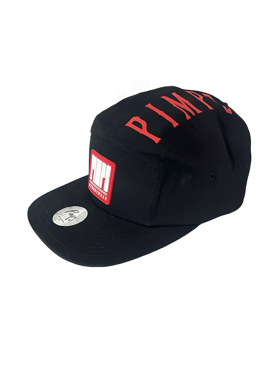 Gorro Five Panel Negro Rojo