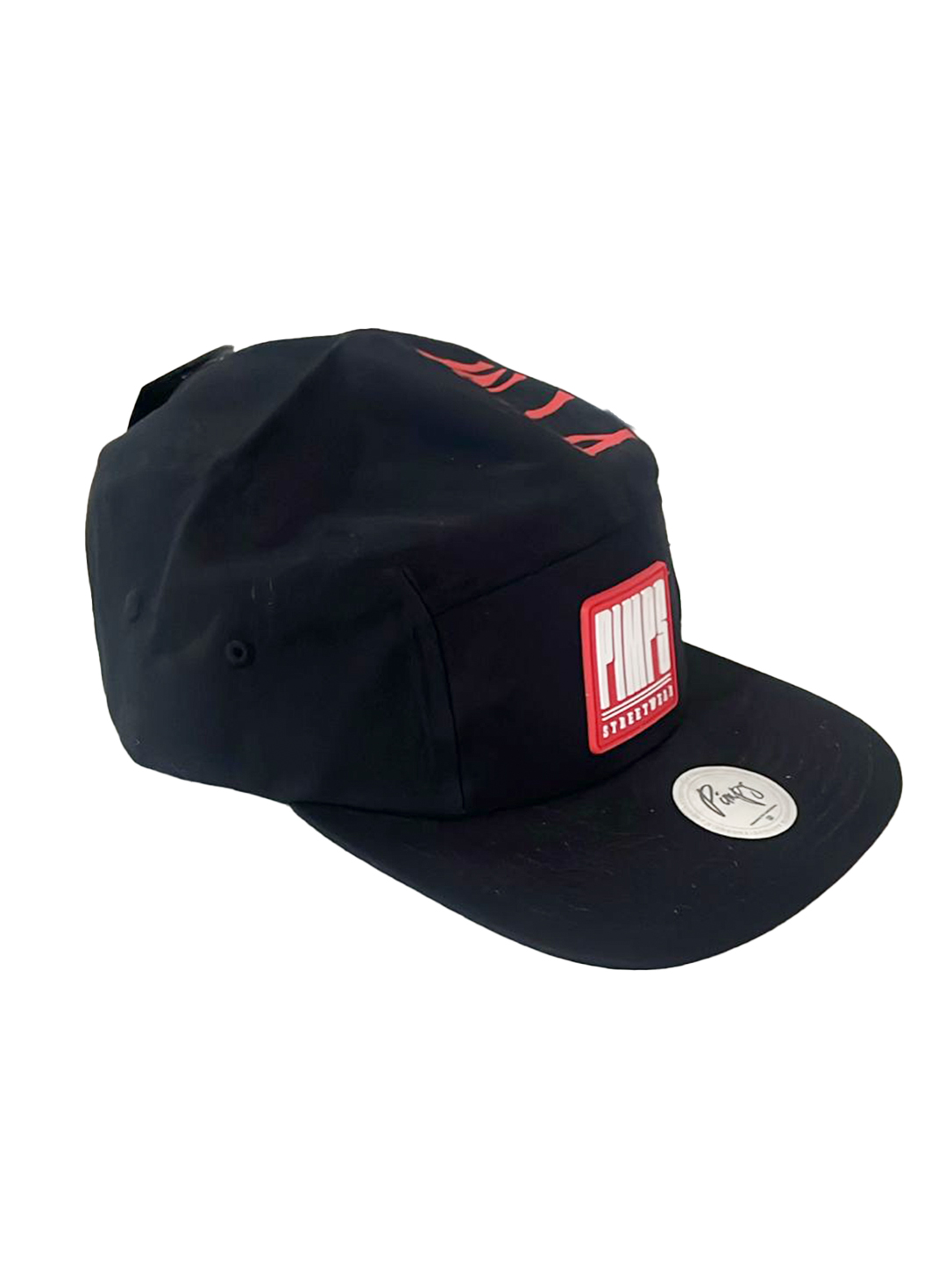 Gorro Five Panel Negro Rojo - Imagen 4