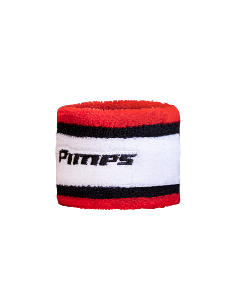 Banda Muñequera Pimps - Deportiva - Blanco Rojo N...